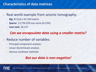 Characteristics of data matrices slide