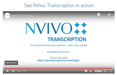 NVivo Transcription video snip