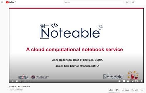 Screenshot of front page of webinar