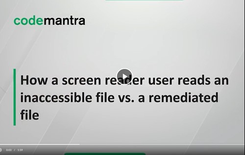 Snip of first slide of video